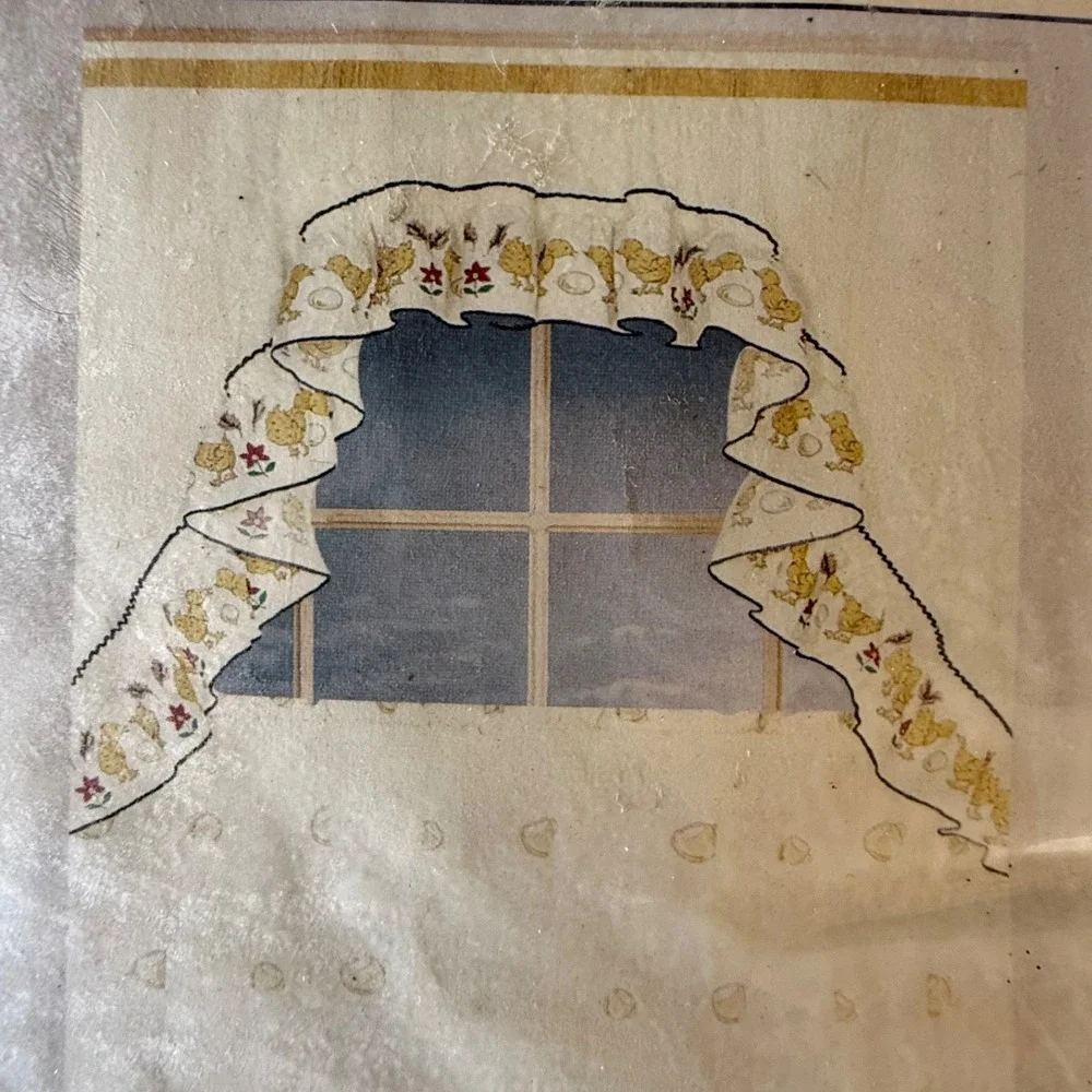 Vintage Farmhouse Rooster‎ Chicken Kitchen Curtain Set 3 Pc Tier & Swag 58x36